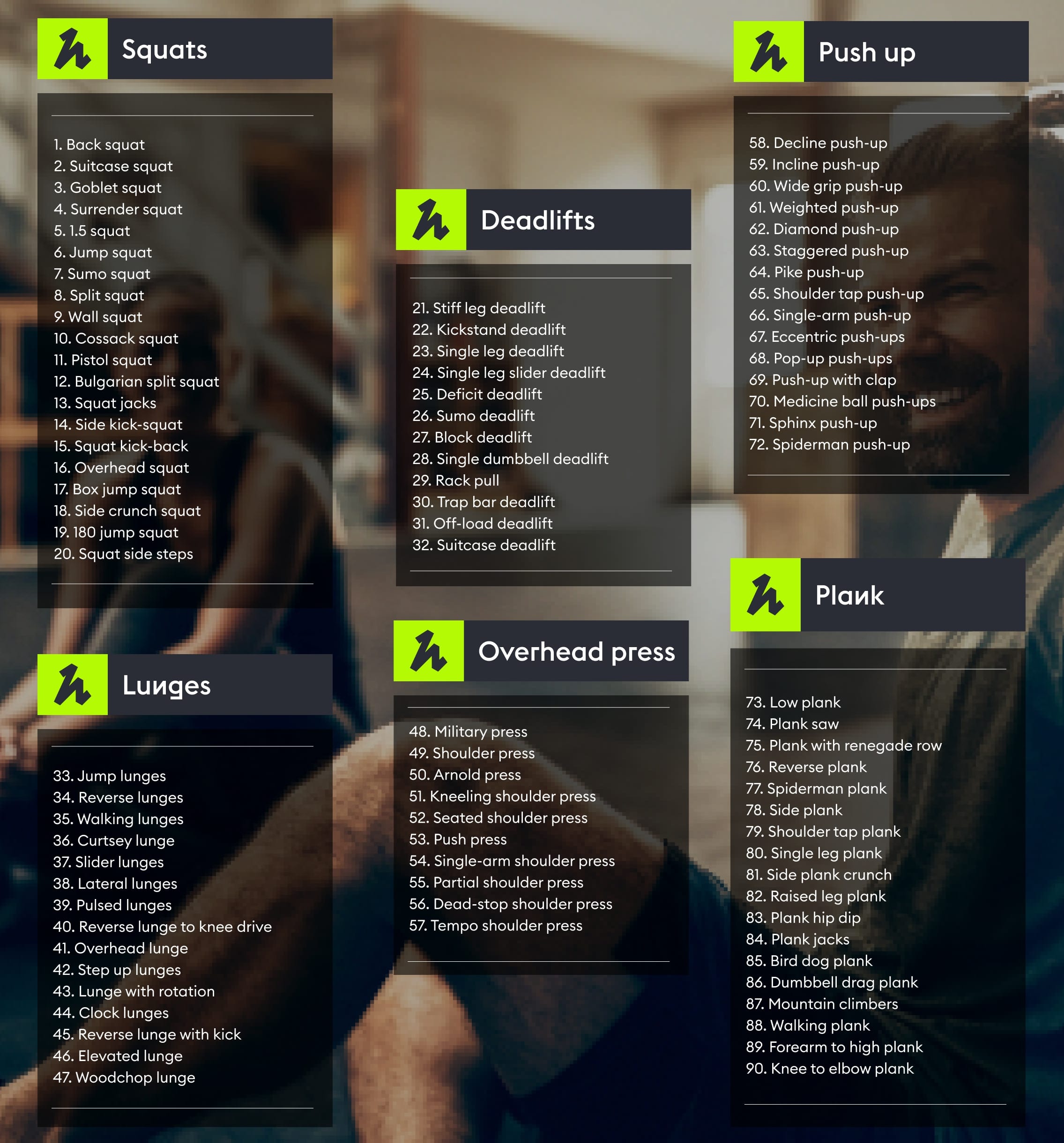 90 exercise variations